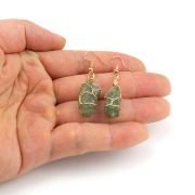 New handmade gold winding natural stone crystal agate earrings women’s earrings