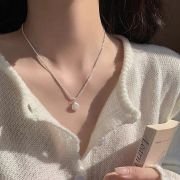 Double-layer stacking baroque collarbone chain pendant, French niche light luxury Zhuji natural fresh water