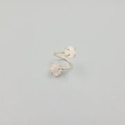 Simple style natural stone original stone pink crystal amethyst double four-claw fixed ring multi-color adjustable