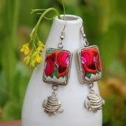 Miao ethnic style earrings clothing accessories retro old Miao silver inlaid handmade embroidery pieces old embroidery